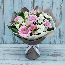 Букет цветов из:  Герберы, Альстромерии и Хризантемы #REPLACE_PRED# Кольцово