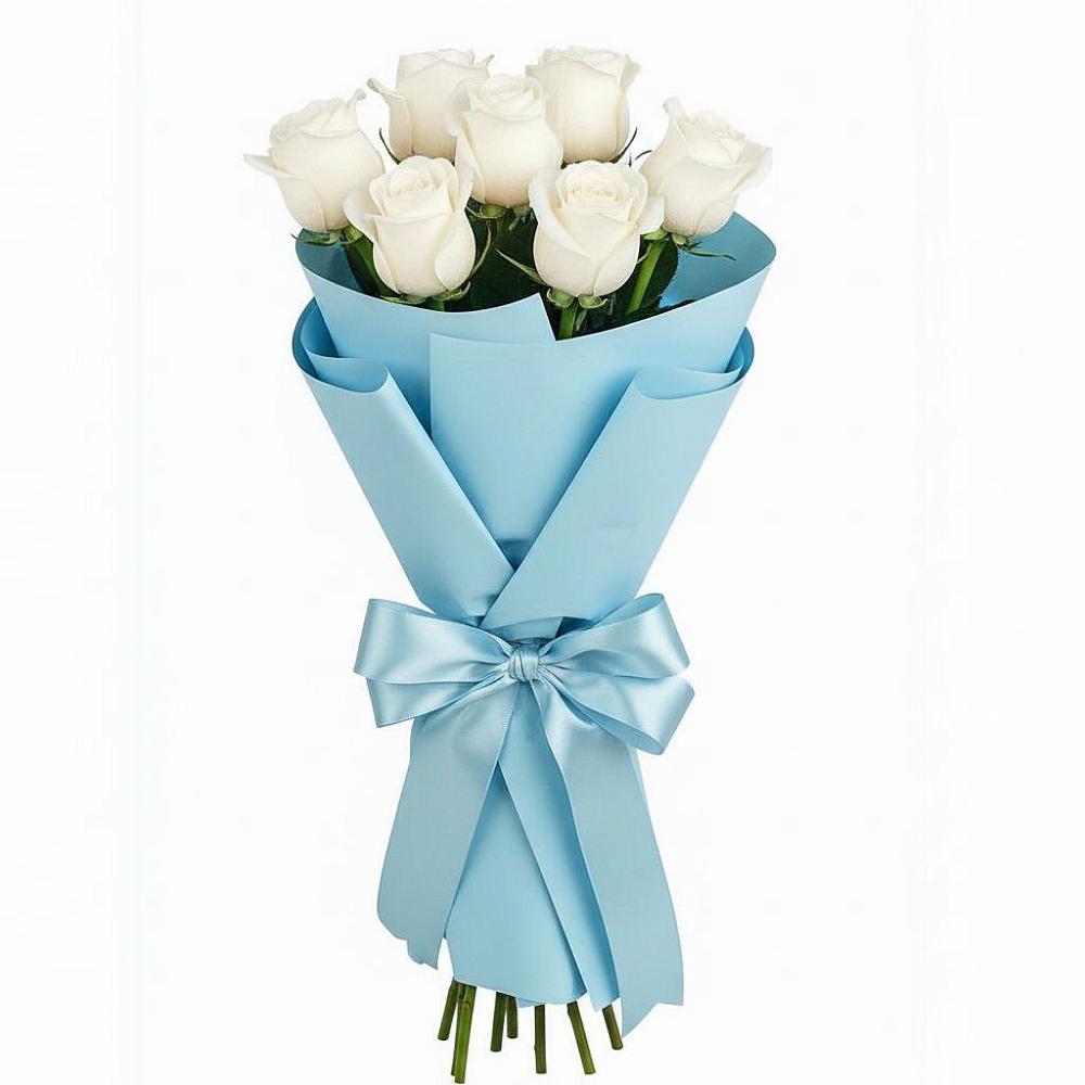 Букет 7 белых роз Проуд в Кольцово