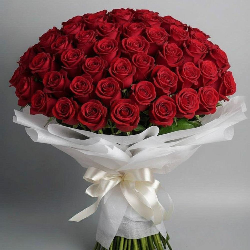 Букет 101 Красная роза Блэк Мэджик в Кольцово