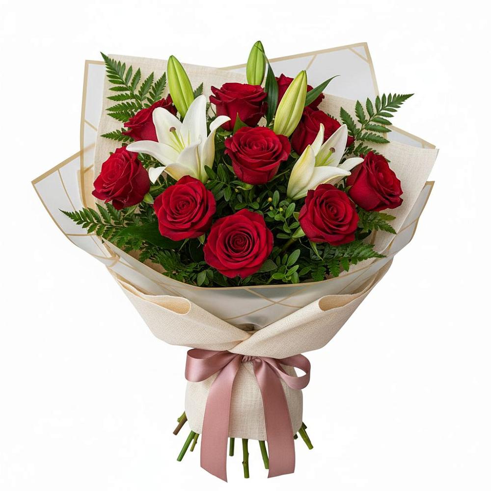 Букет цветов из: Лилии и Розы в Кольцово