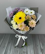 Букет цветов из:  Розы, Герберы и Хризантемы в Кольцово