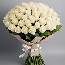 Букет 101 беля роза Белоснежка в Кольцово