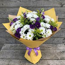 Букет цветов из:  Ирисы, Хризантемы и Ромашки в Кольцово