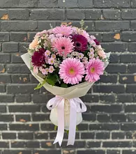 Букет цветов из:  Герберы и Хризантемы #REPLACE_PRED# Кольцово