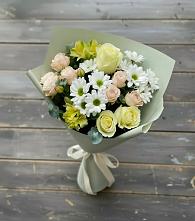 Букет цветов из:  Альстромерии, Розы и Хризантемы в Кольцово