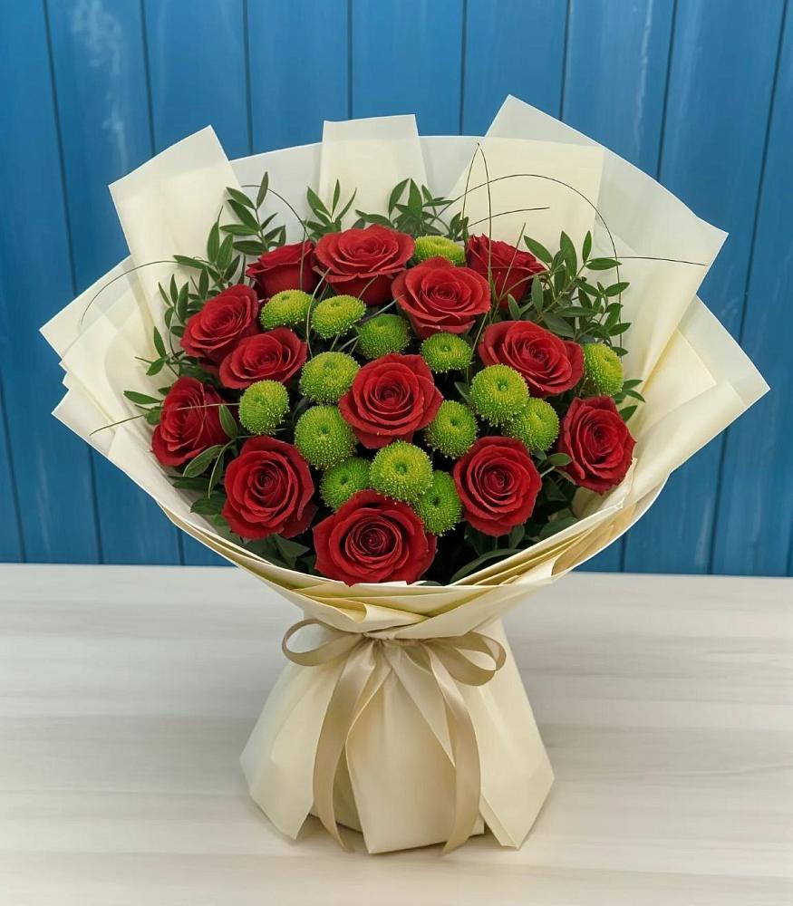 Букет цветов из: Розы и Хризантемы в Кольцово